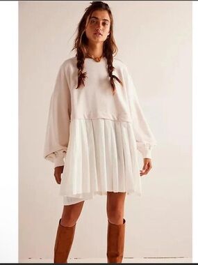 Free People Eleanor Sweatshirt Tunic Dress Delicacy Combo Size X-Small